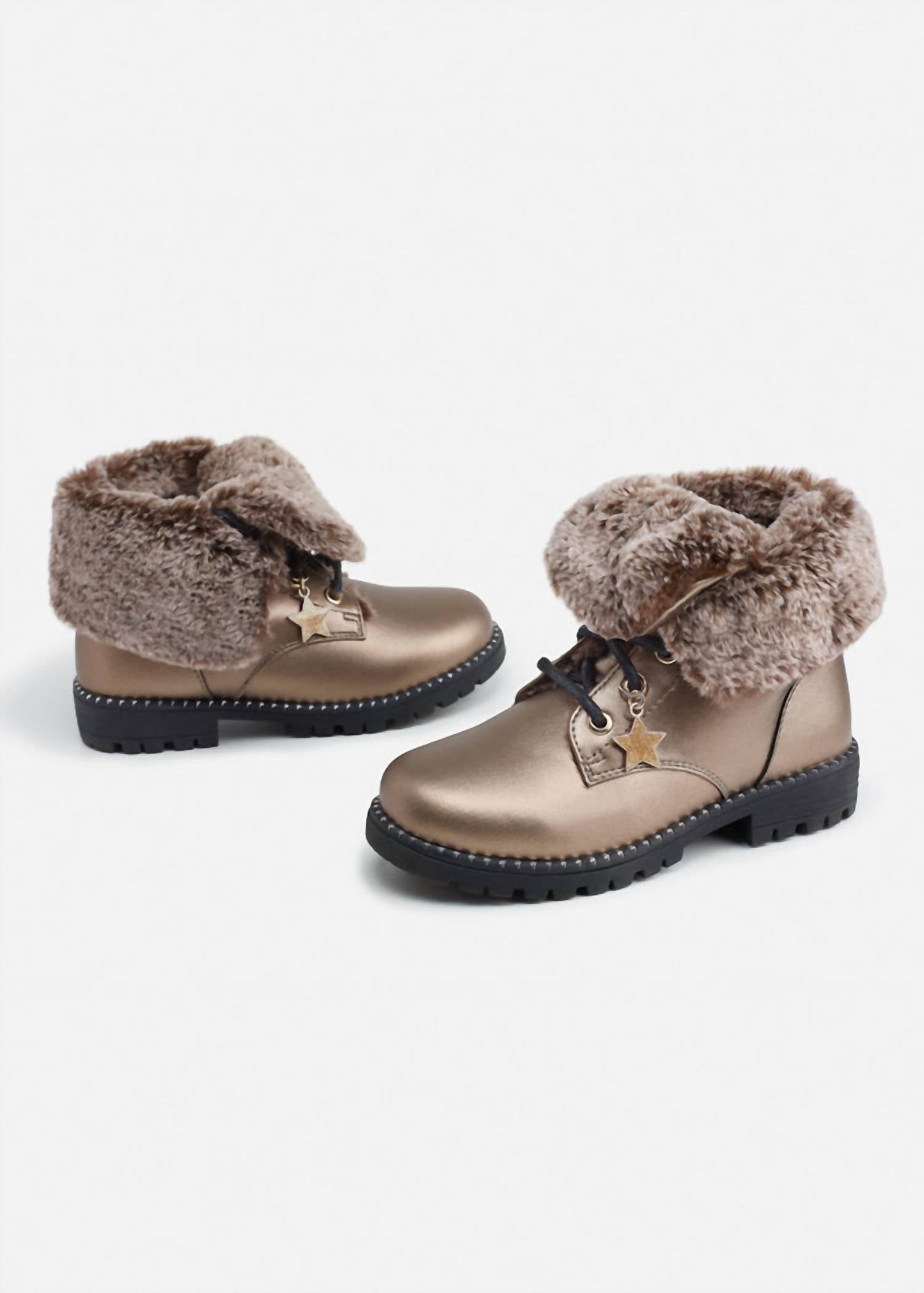 Mayoral - Big Kid's Faux Fur Lined Biker Boots Mid