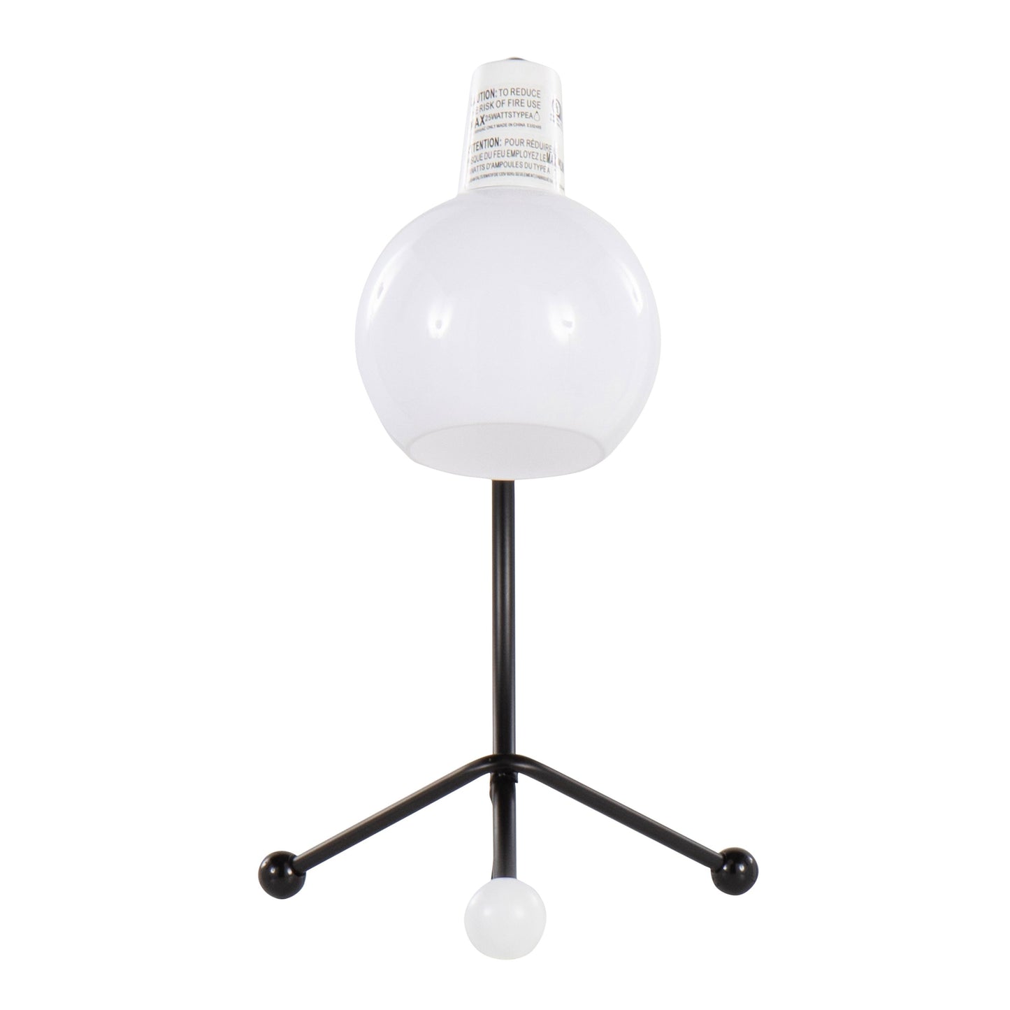 Eileen Contemporary Task Lamp in Black Metal and White Plastic Shade