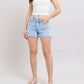 Judy Blue - Mid Rise Cyan Garment Dyed Shorts