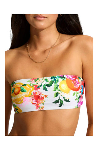 Seafolly - High Waisted Bandeau Postcard Print Bikini