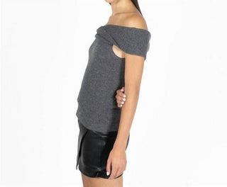 Autumn Cashmere - Off The Shoulder Cowl Twist Glitter Sweater