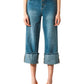 Q2 - Relaxed Jeans with Rolled Hem and Exposed Buttons