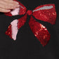 Active Usa - Sequin Bow Fleece Sweatshirt