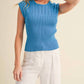 Aemi + Co - Women's Tara Openwork Cap Sleeve Knit Top