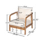 Outdoor Lounge Chair With Woven Backrest and Solid Wood Frame