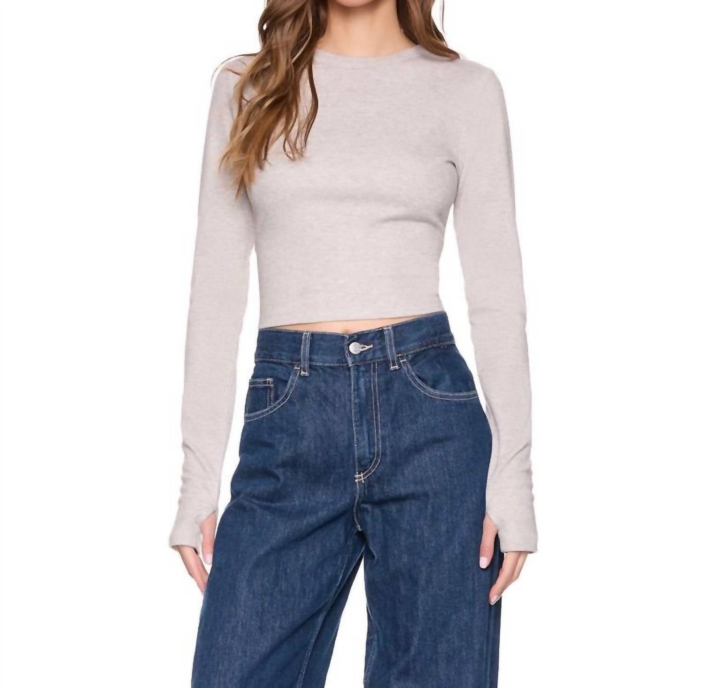 Susana Monaco - Fleece Crew Long Sleeve Top