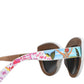 Dolce & Gabbana - Women's Wood Crystal Brass Frame Floral Hand Paint Sunglasses