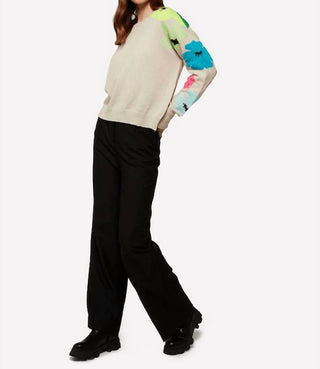Brodie Cashmere - Funky Floral Pop Crew Neck Jumper