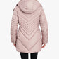 London Fog - Zip-front Hooded Puffer Jacket With Button-off Fur Collar