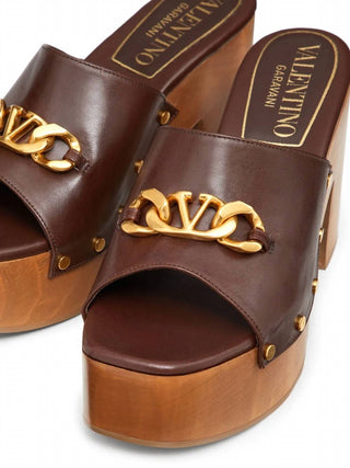 Valentino Garavani - Women's Vlogo Chain Leather Mules