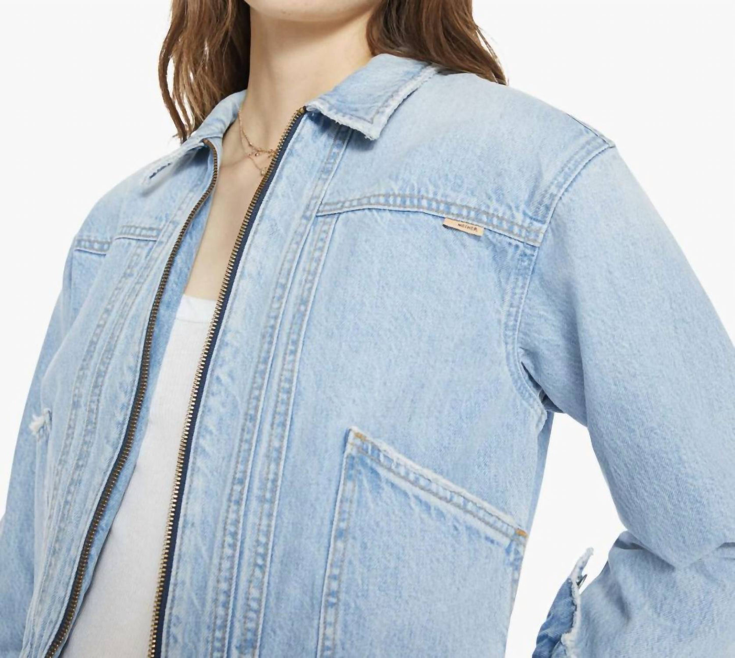Mother - The Duo Shorty Cropped Denim Jacket