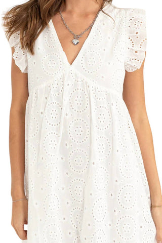 Hyfve - Easy On Me Cotton Eyelet Mini Dress