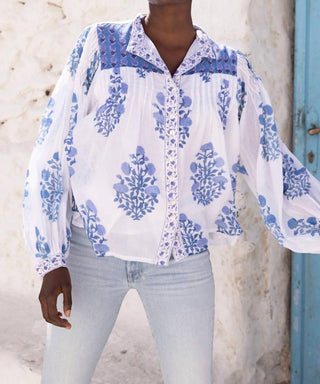 Oliphant - Mandarin Pintuck Blouse