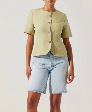 Astr - Saige Cutaway Linen Blend Jacket