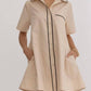 Entro - Neutral Collar Shirt Dress