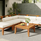 6 Piece Acacia Wood Outdoor Modular Sectional with Daybed and Tea Table