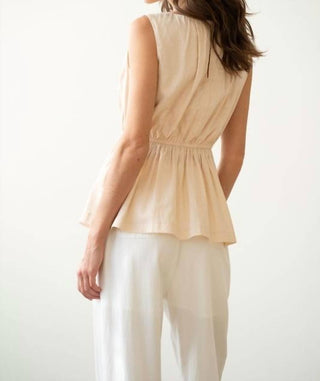 Elle Grey - Shirred Peplum Blouse