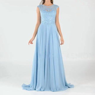 Poly Usa - Long Embroidered Cap Sleeve Dress