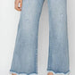 Risen - Ladies' High Rise Crop Wide Fray Hem Jeans