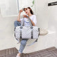Beauty Stash - Textured Checkered Travel Duffel Weekender