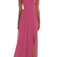 Off the Shoulder Evening Gown - Tea Rose