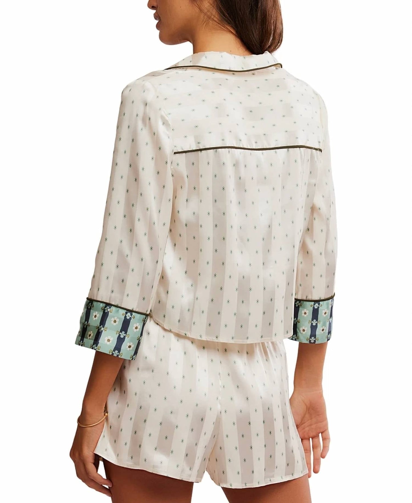 Free People - Pillow Talk 3/4 Sleeve Shirt And Short 2 Piece Pajama Set