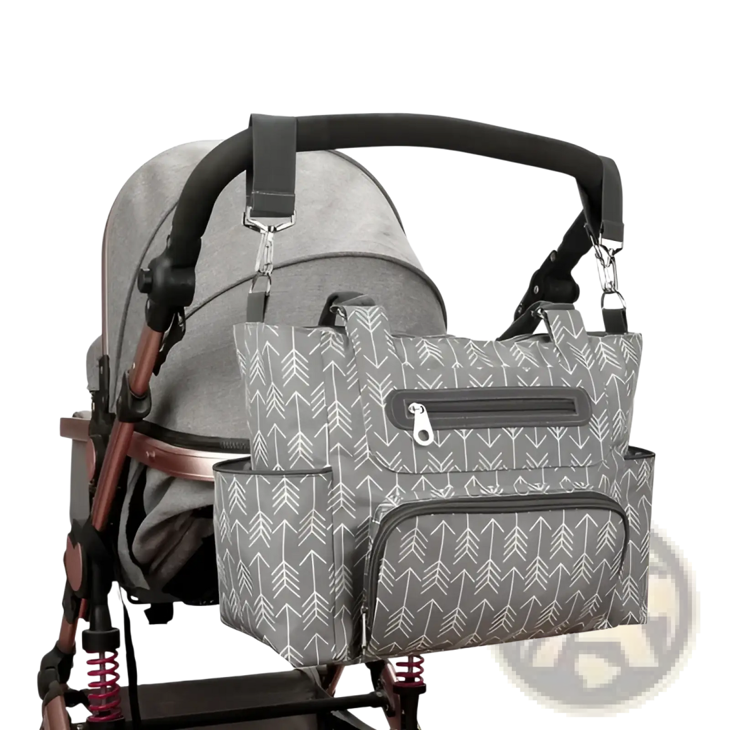 8 Piece Multifunctional Arrow Print Diaper Bag Set