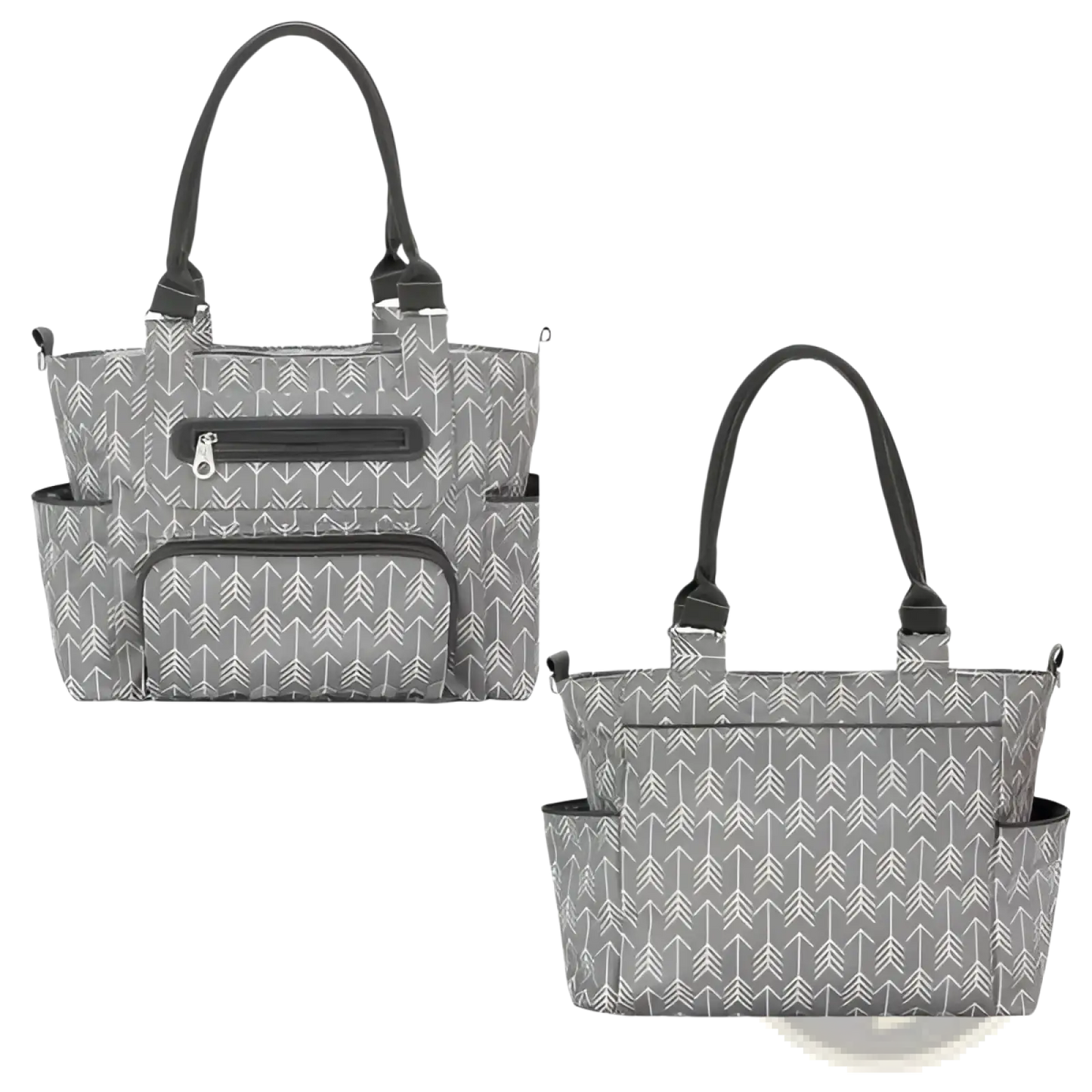 8 Piece Multifunctional Arrow Print Diaper Bag Set