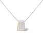 14K White and Yellow Gold 2.0 Cttw Princess Cut Diamond Two Tone Foldover Box Pendant 18â€ Box Chain Necklace (H-I Color, SI1-SI2 Clarity)