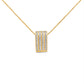 14K Yellow Gold 2 1/3 cttw Princess Cut Diamond Block Pendant Necklace (H-I, SI1-SI2)