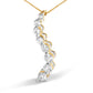 14k Yellow Gold 3.0 cttw Baguette and Brilliant Round-Cut Diamond Journey 18" Pendant Necklace (I-J Color, I2-I3 Clarity)