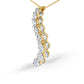 14k Yellow Gold 3.0 cttw Baguette and Brilliant Round-Cut Diamond Journey 18" Pendant Necklace (I-J Color, I2-I3 Clarity)
