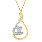 Espira 10K Two-Tone Yellow & White 1/6 Cttw Brilliant-Cut Diamond Layered Spiral 18" Pendant Necklace (H-I Color, I2-I3 Clarity)