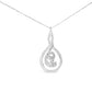 Espira 10K White Gold 1/8 cttw Round Cut Diamond Layered Spiral Pendant Necklace (I-J, I1-I2)