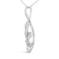 Espira 10K White Gold 1/8 cttw Round Cut Diamond Layered Spiral Pendant Necklace (I-J, I1-I2)