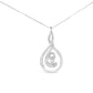 Espira 10K White Gold 1/8 cttw Round Cut Diamond Layered Spiral Pendant Necklace (I-J, I1-I2)