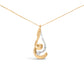 Espira 10K Two-Tone Gold 1/10 cttw Round Cut Diamond Swirl Pendant Necklace (I-J, I2-I3)