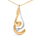 Espira 10K Two-Tone Gold 1/10 cttw Round Cut Diamond Swirl Pendant Necklace (I-J, I2-I3)