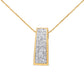14K Yellow Gold 1 1/2 cttw Princess Cut Diamond Greek Column Pendant Necklace (G-H, VS1-VS2)