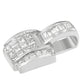 14K White Gold 2 1/5 Cttw Princess Cut Composite Diamond Pendant with Diamond Bale Pendant Necklace (H-I Color,SI1-SI2 Clarity) - NO CHAIN INCLUDED