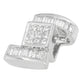 14K White Gold 1 2/5 cttw Princess and Baguette Cut Diamond Zig Zag Pendant Necklace (H-I, SI1-SI2)
