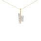18K Yellow and White Gold 1 7/8 Cttw Princess Baguette Diamond Key Shaped 18" Pendant Necklace (H-I Color, SI1-SI2 Clarity)