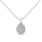 .925 Sterling Silver 1 1/2 Cttw Diamond Oval Cluster Pendant Necklace (I-J Color, I2-I3 Clarity) - 18"
