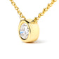 10K Yellow Gold 1/3 Carat Round Brilliant-Cut Diamond Modern Bezel-Set Solitaire 16"-18" Pendant Necklace (H-I Color, SI2-I1 Clarity)