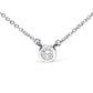 10K White Gold 1/2 Carat Round Brilliant-Cut Diamond Modern Bezel-Set Solitaire 16"-18" Pendant Necklace (H-I Color, SI2-I1 Clarity)