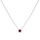 14K White Gold 1/2 Cttw Red Lab Grown Diamond Bezel-Set Solitaire 18" Pendant Necklace (Red Color, VS1-VS2 Clarity)