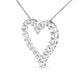 .925 Sterling Silver 2.0 Cttw Diamond Open Heart 18" Pendant Necklace (I-J Color, I2-I3 Clarity)