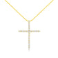 10K Yellow Gold 3.00 cttw Round-Cut Diamond Cross 18" Pendant Necklace (J-K Color, I1-I2 Clarity)