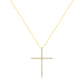 10K Yellow Gold 3.00 cttw Round-Cut Diamond Cross 18" Pendant Necklace (J-K Color, I1-I2 Clarity)