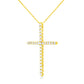 10K Yellow Gold 3.00 cttw Round-Cut Diamond Cross 18" Pendant Necklace (J-K Color, I1-I2 Clarity)